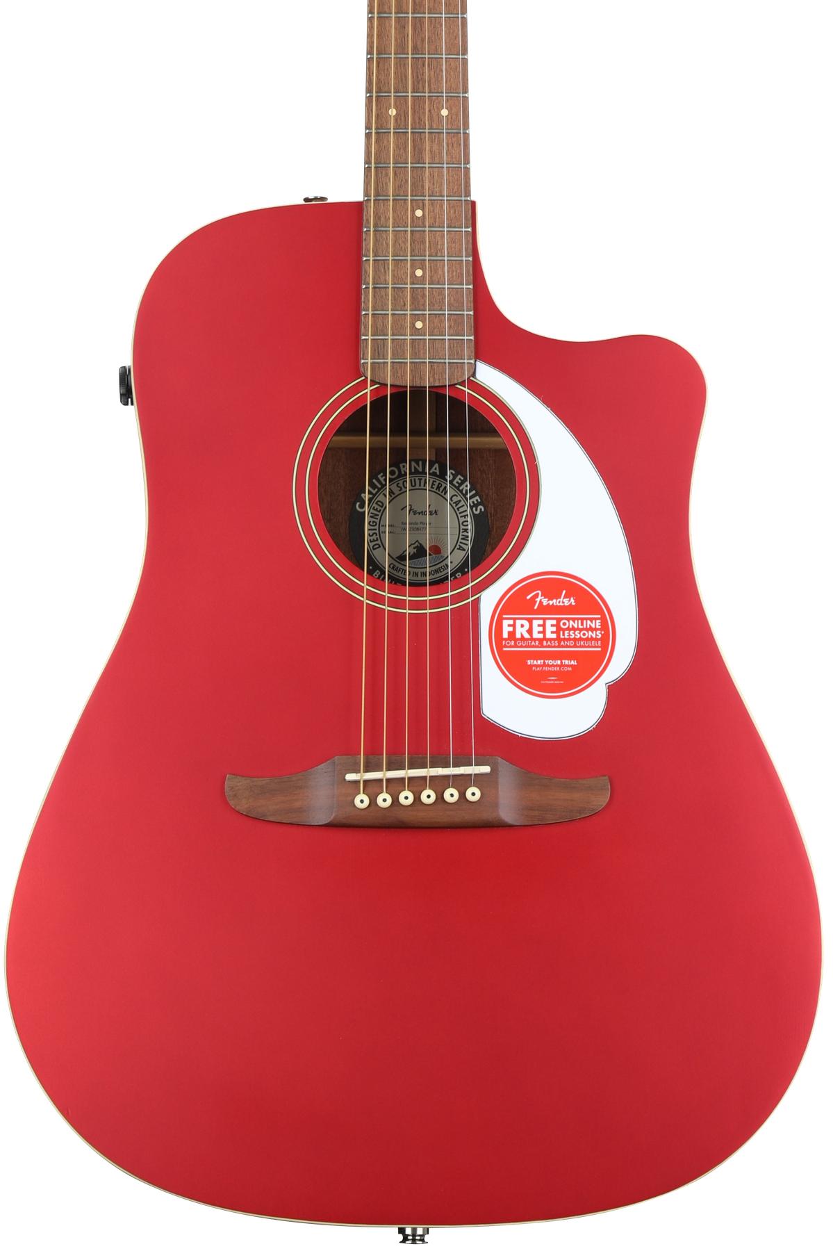 Fender Redondo Player Acoustic-electric Guitar - Candy Apple Sweetwater