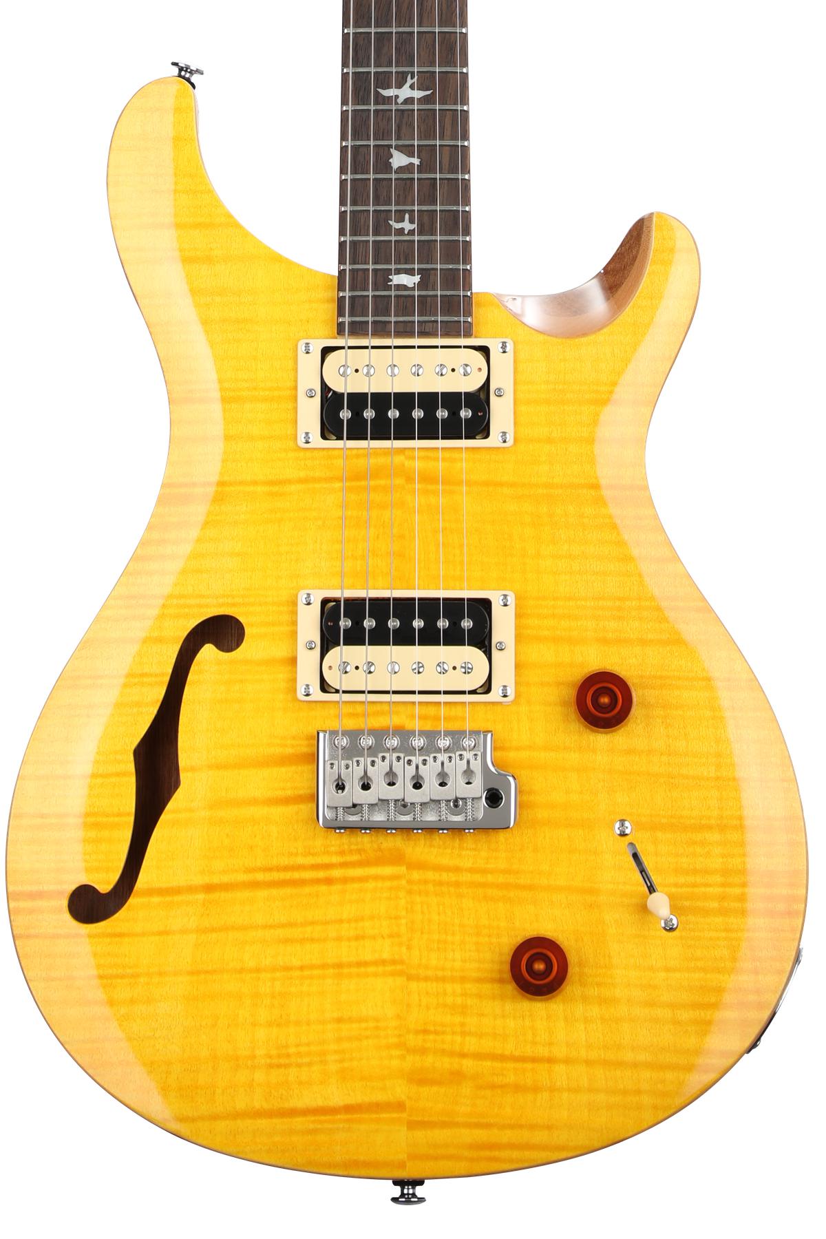 PRS SE Custom 22 Semi-hollow Electric Guitar - Santana Yellow