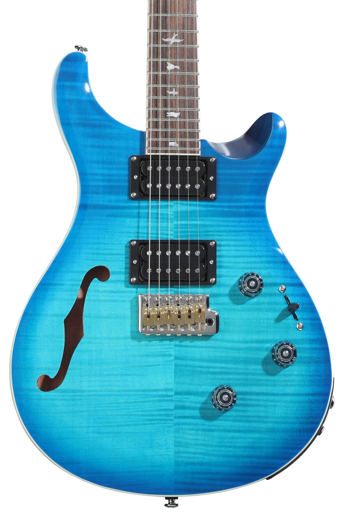 SE Custom 24 Semi-Hollow Piezo Electric Guitar - Lake Blue
