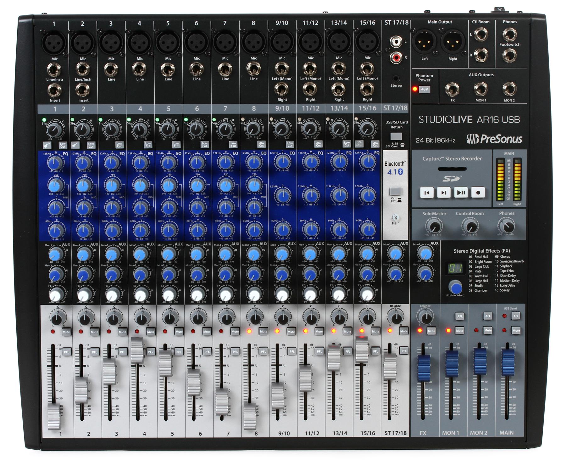 StudioLive AR16 USB Mixer and Audio Interface with Effects