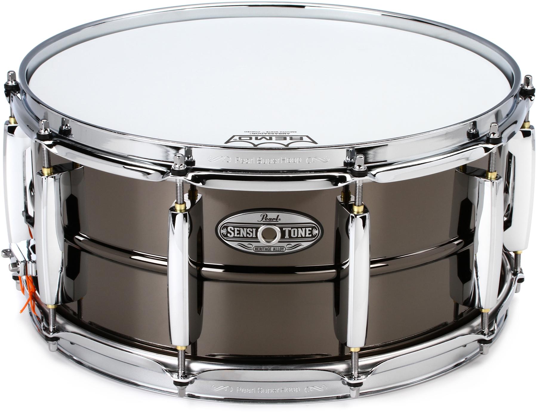 Sensitone Heritage Brass Alloy Snare Drum - 6.5 inches x 14-inches, Black Nickel