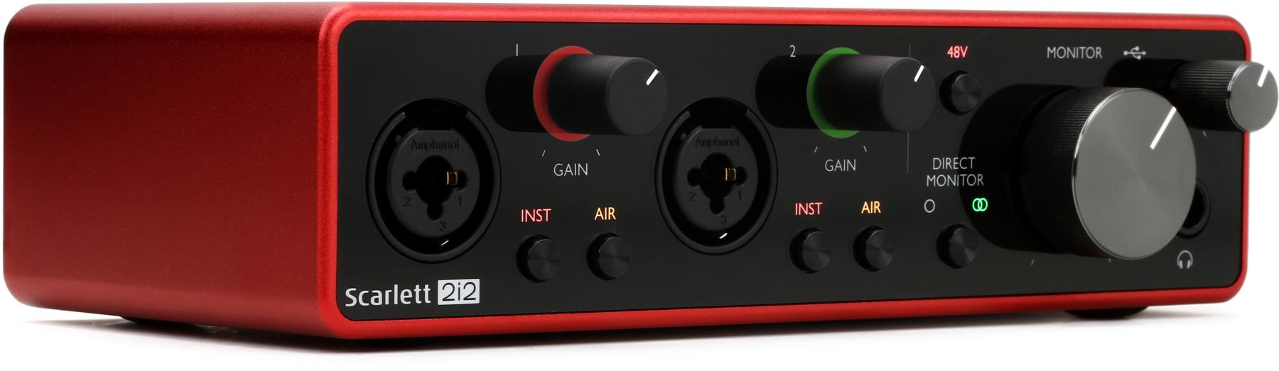 5. Focusrite Scarlett 2i2 3ª Geração, Interface de Áudio USB