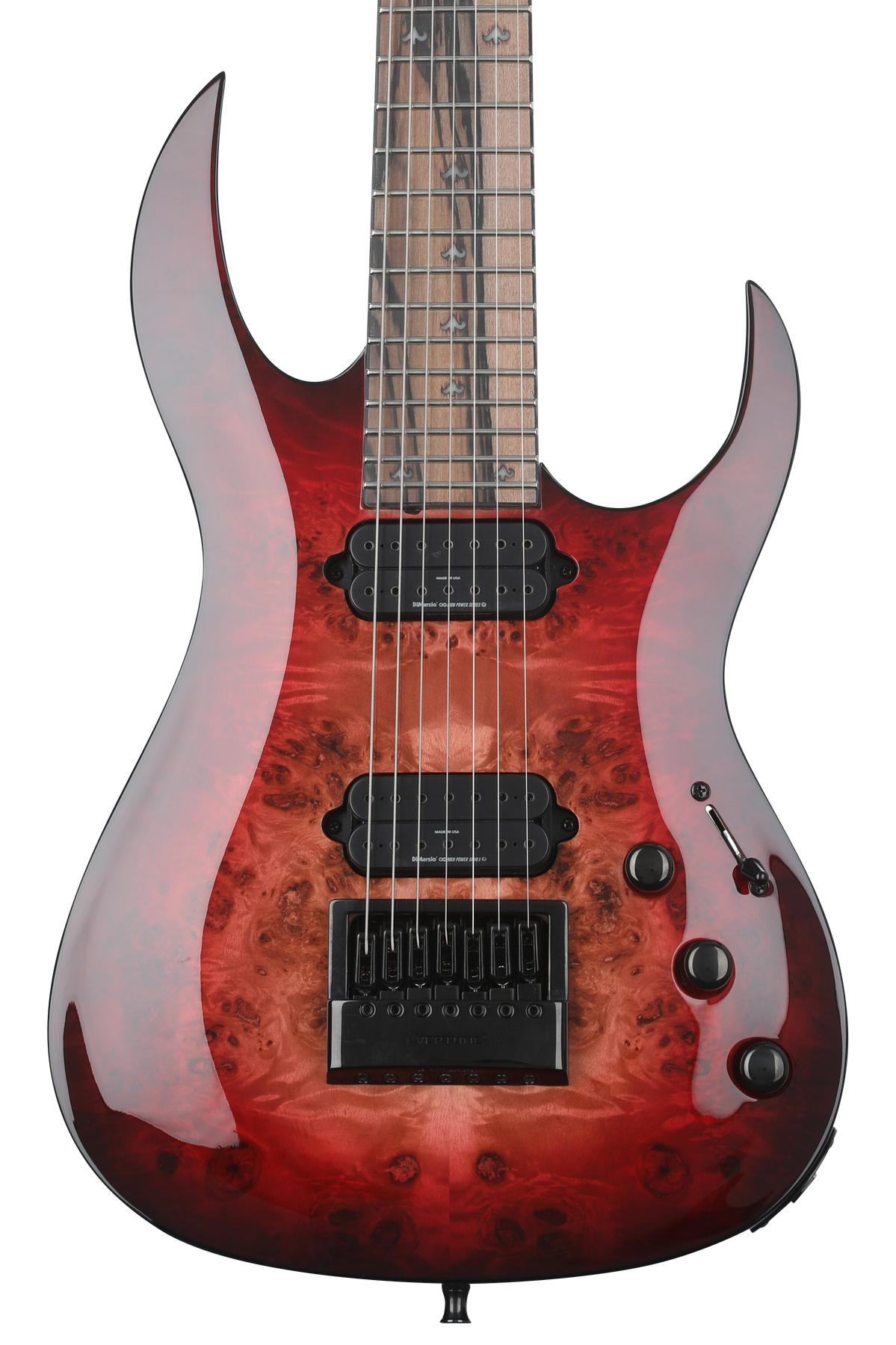 B.C. Rich Shredzilla Prophecy 7 Archtop 7-string Electric Guitar with  EverTune - Lava Burst