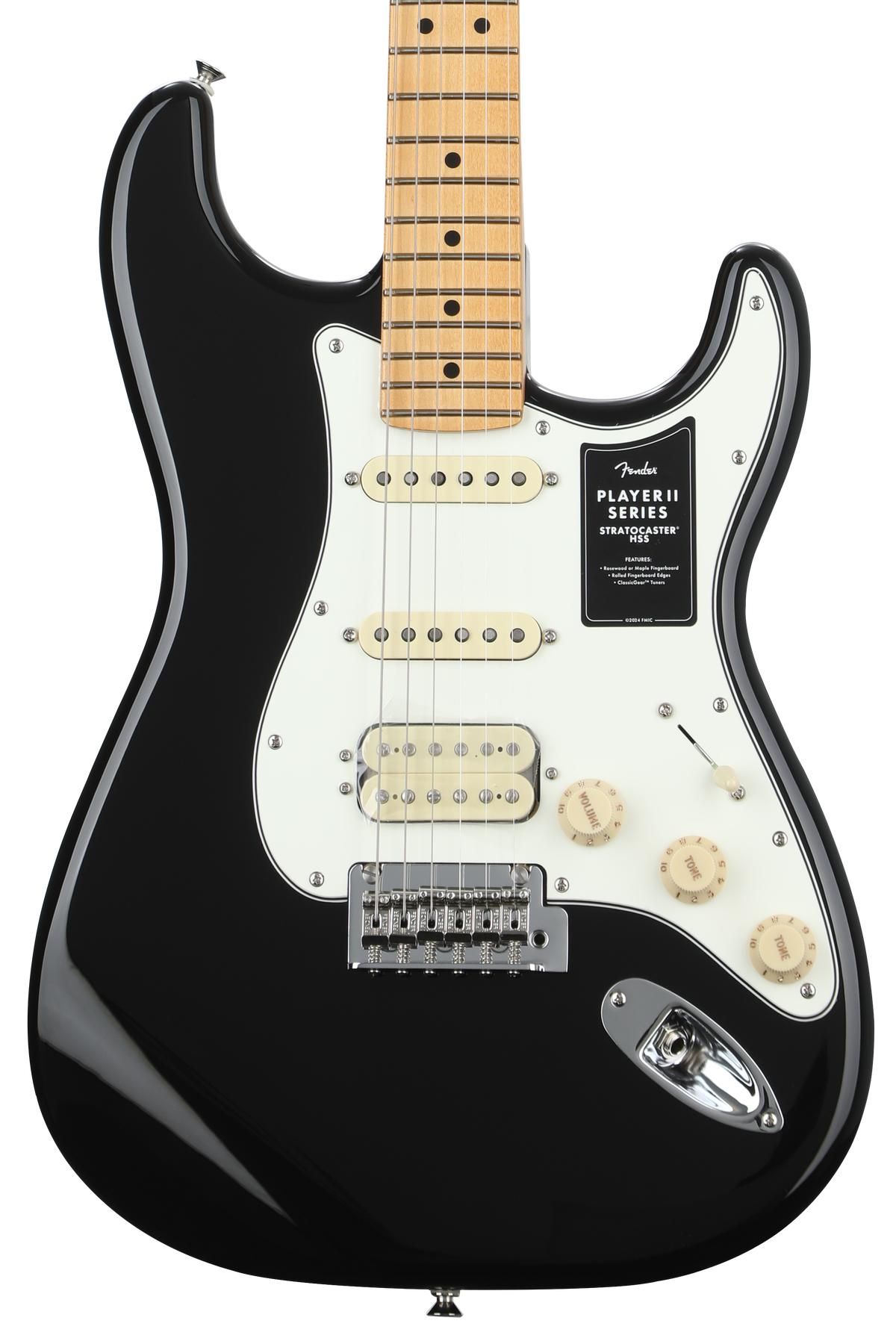 Player II Stratocaster HSS Electric Guitar - Black with Maple Fingerboard