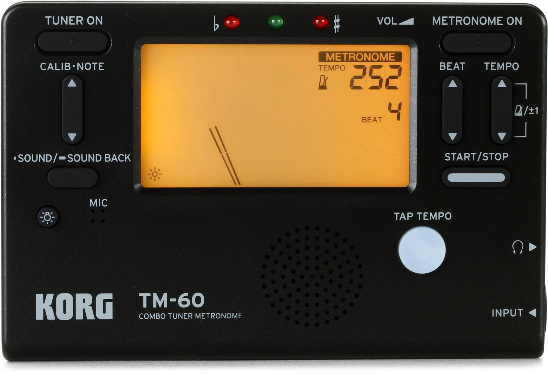 2. Korg TM60BK Tuner and Metronome Combo