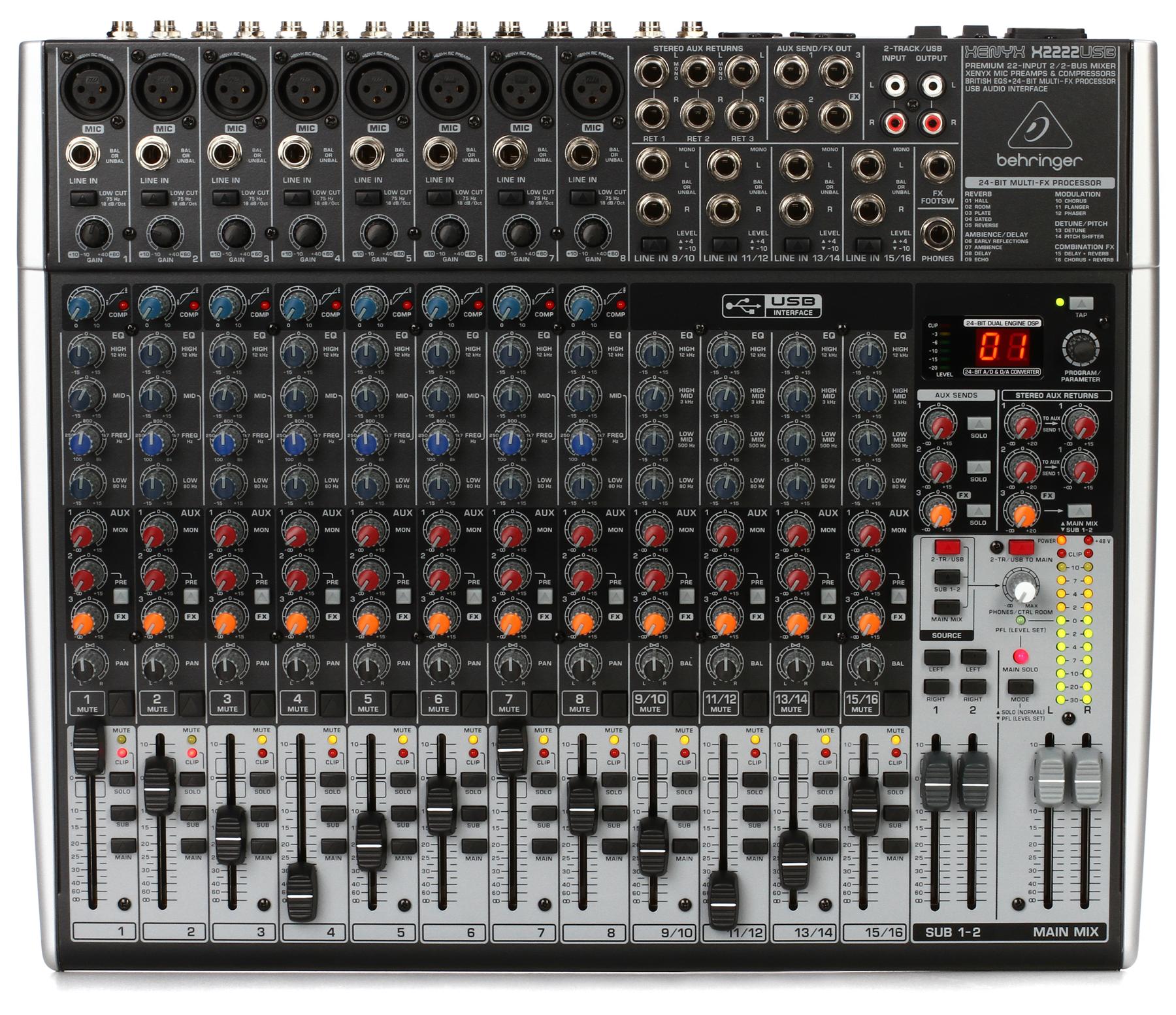 Xenyx X2222USB Mixer with USB and Effects