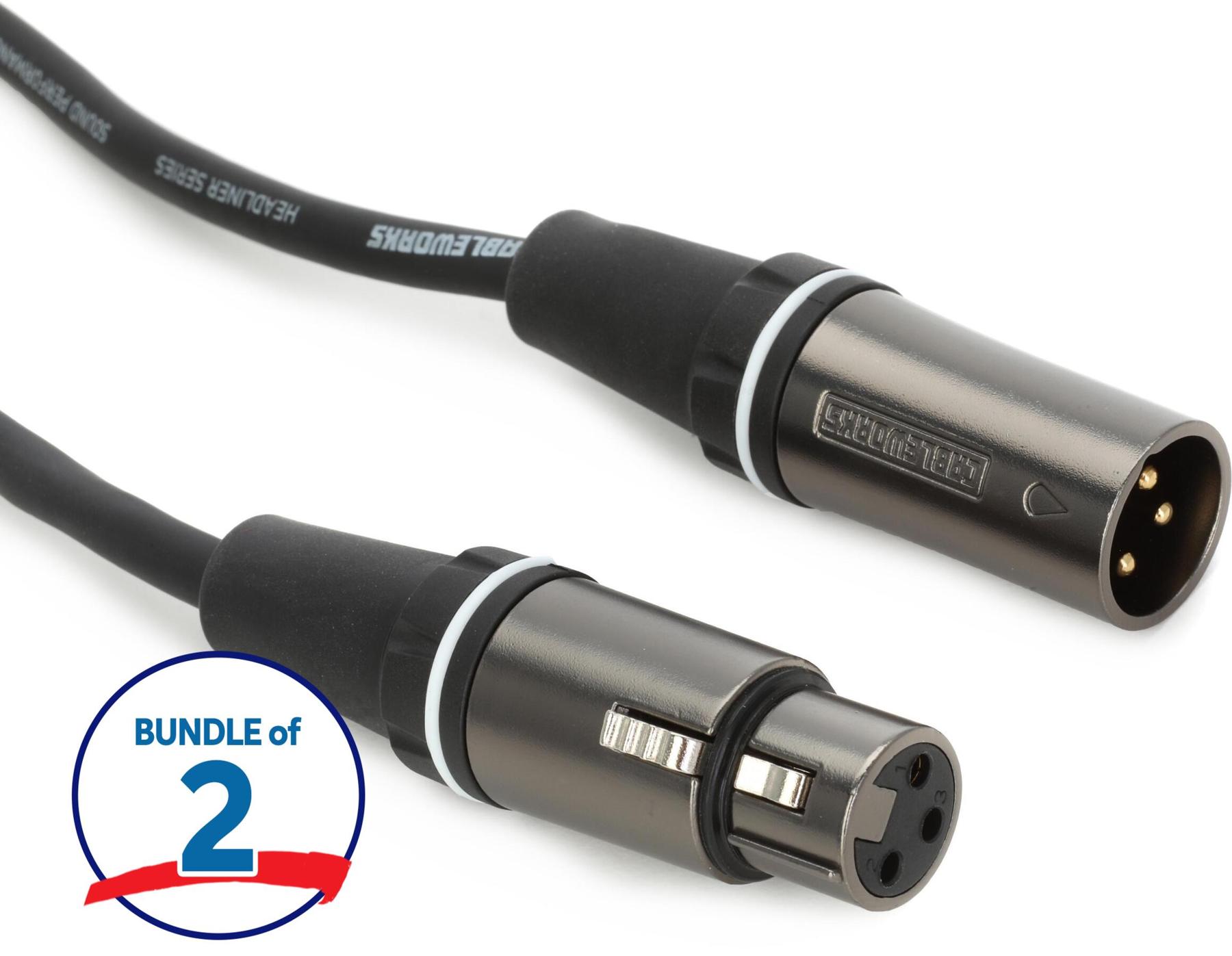 Gator Cableworks Headliner Series Microphone Cable - 10 foot (2-pack)