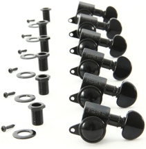 Grover 505BC6 Mini Roto-Grip Locking Rotomatics Tuners - 6-In-line - Black Chrome