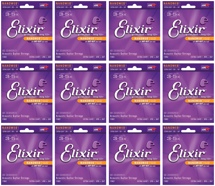 Elixir Strings 11002 Nanoweb 80/20 Bronze Extra Light Acoustic Guitar Strings 12-Pack