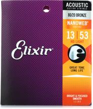 Elixir Strings Nanoweb 80/20 Acoustic Guitar Strings .013-.053 HD