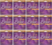 Elixir Strings 16027 Nanoweb Phosphor Bronze Custom Light Acoustic Strings 12-Pack