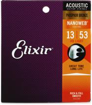 Elixir Strings Nanoweb Phosphor Bronze Acoustic Guitar Strings .013-.053 HD