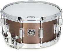 Click to learn more about the Tama 50th Mastercraft Bell Brass Snare Drum "The Terminator" - 6.5 inches x 14 inches, Aged Verdigris Patina