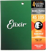 Elixir Strings 14077 Nanoweb Light/Medium, Long Scale Electric Bass Strings