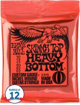 Ernie Ball PO2215 Skinny Top Heavy Bottom Nickel Wound Electric Strings 12-Pack