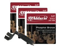 D'Addario EJ17 Phosphor Bronze Acoustic Guitar Strings - .013-.056 Med 3-Pk w/Winder