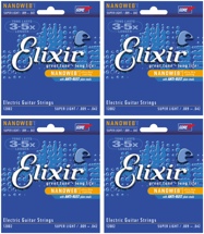 Elixir Strings 12002 Nanoweb Super Light Electric Guitar Strings 4-Pack