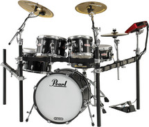 Pearl E-Pro Live - Jet Black, Brass Cymbals