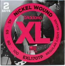 D'Addario EXL170TP Nickel Wound Long Scale Light Bass Strings 2-Pack