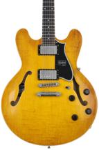 Click to learn more about the Heritage Artisan Aged H-535 Electric Guitar - Dirty Lemon Burst, Sweetwater Exclusive
