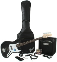 Squier Jazz Bass Pack with Rumble 15 Amplifier - Black