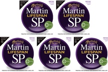 Martin MSP7050 SP Lifespan 92/8 Phosphor Bronze Custom Light Acoustic Strings 5-Pack
