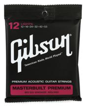 Gibson Accessories SAG-BRS12 Masterbuilt Premium 80/20 Bronze Light Acoustic Guitar Strings