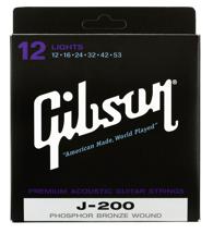 Gibson Accessories J-200L Phosphor Bronze Light Acoustic Guitar Strings