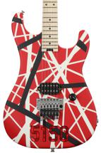 Click to learn more about the EVH Striped Series 5150 Electric Guitar - Red, Black and White