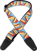 Click to learn more about the Levy's Tasty Grooves Guitar Strap - Hot Dogs