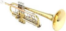 Click to learn more about the Tromana TR300 Student Bb Trumpet - Clear Lacquer