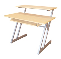 On-Stage Stands WS7500 Wooden Workstation - Maple / Gray Steel