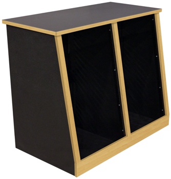 Sound Construction Double Bay Slanted 18Ux2 Studio Rack - White