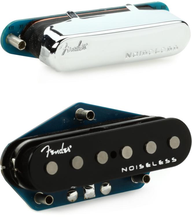 Fender Ultra Noiseless Vintage Passive Telecaster 2-piece Pickup Set -  Black/Chrome | Sweetwater