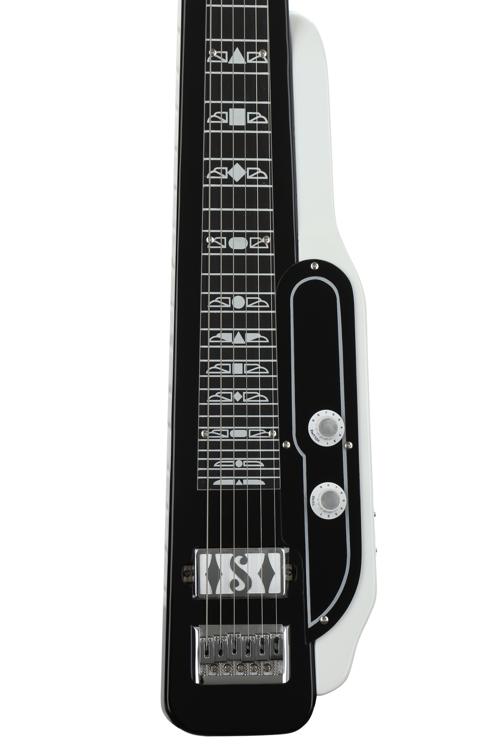 Supro Jet Airliner Lapsteel - Black & White Tuxedo | Sweetwater