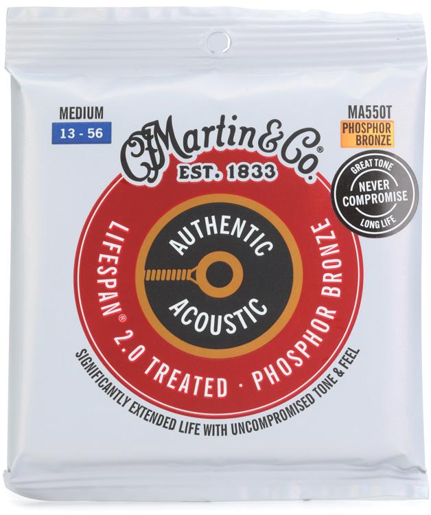 Martin MA550 SP Phosphor Bronze Authentic Acoustic Strings Medium 3-Pack
