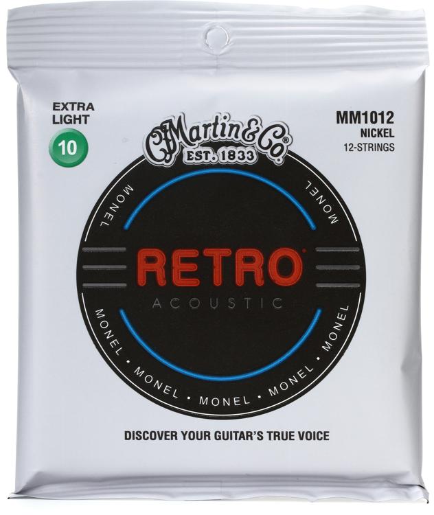 Martin MM1012 Retro Acoustic Guitar Strings .010.047 Extra Light 12