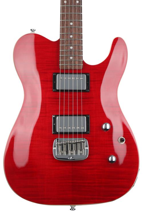G&L Tribute ASAT Deluxe Carved Top Electric Guitar - Trans Red