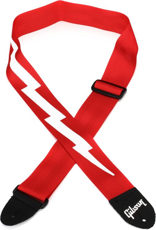 Gibson Accessories Lightning Bolt Style Guitar Strap - Ferrari Red |  Sweetwater