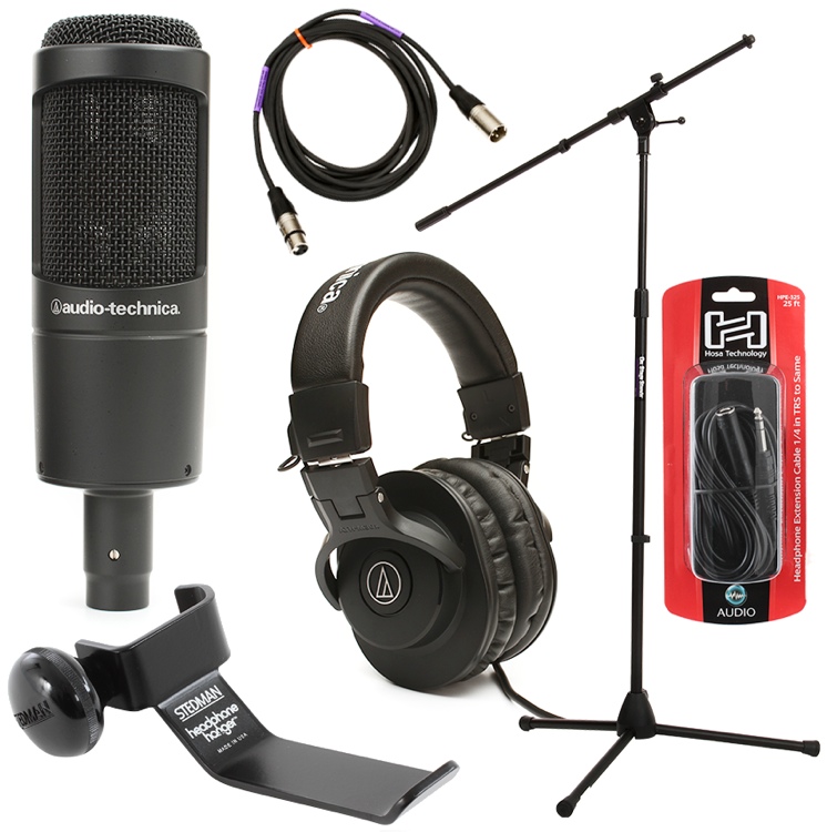 Audio-Technica AT2035 Vocalist Bundle with Headphones, Stand, and 