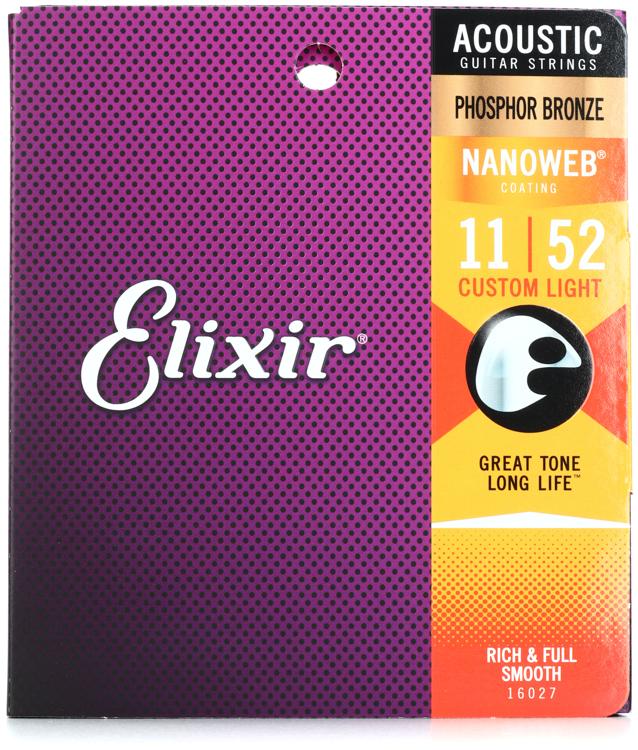 Elixir Strings 16027 Nanoweb Phosphor Bronze Acoustic Guitar Strings