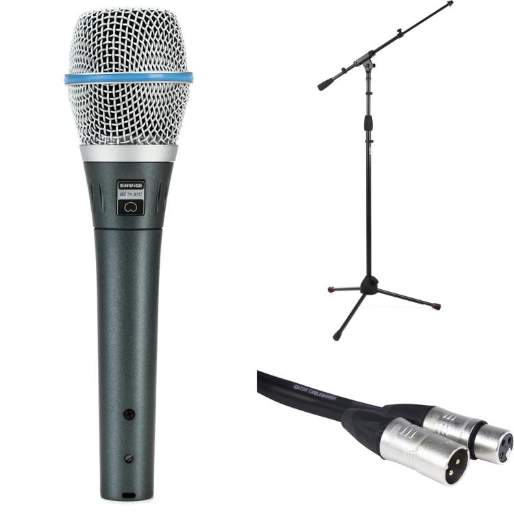 Shure Beta87C Handheld Microphone with Stand and Cable Sweetwater