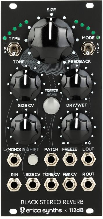 Erica Synths Black Stereo Reverb Eurorack Module | Sweetwater