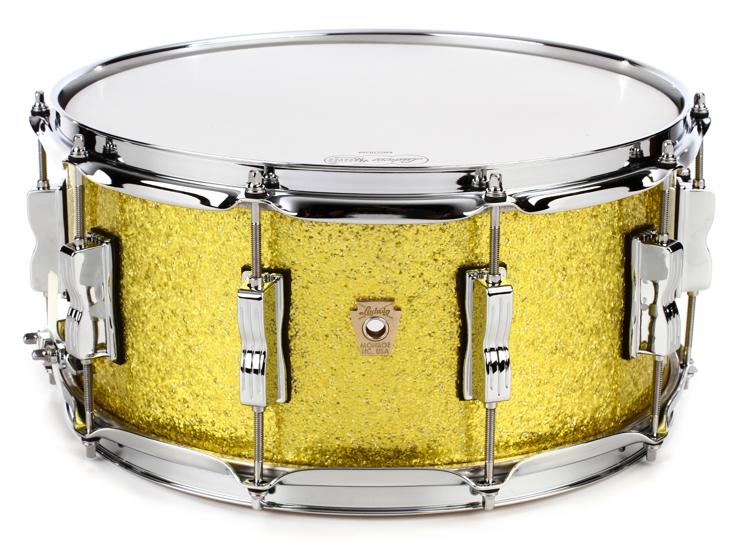 Ludwig Classic Maple Snare Drum 6.5" x 14" Yellow Glitter Sweetwater