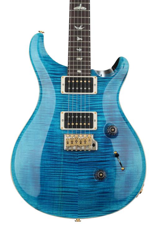 PRS Custom 24 10-Top - Blue Matteo with Blue Back & Pattern