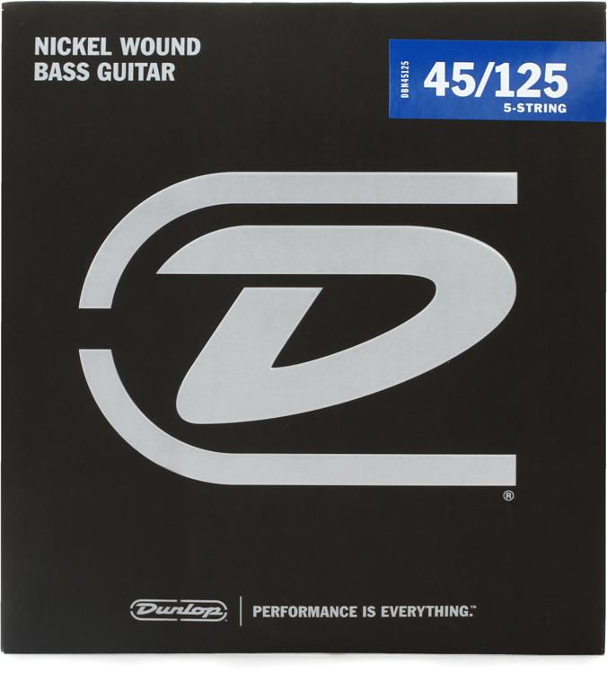 Dunlop DBN45125 Nickel Plated Steel Medium 5String Bass Strings