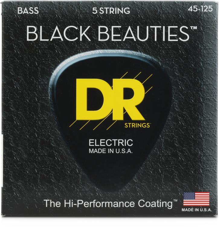 DR Strings BKB545 Black Beauties Coated Steel Medium 5string Bass
