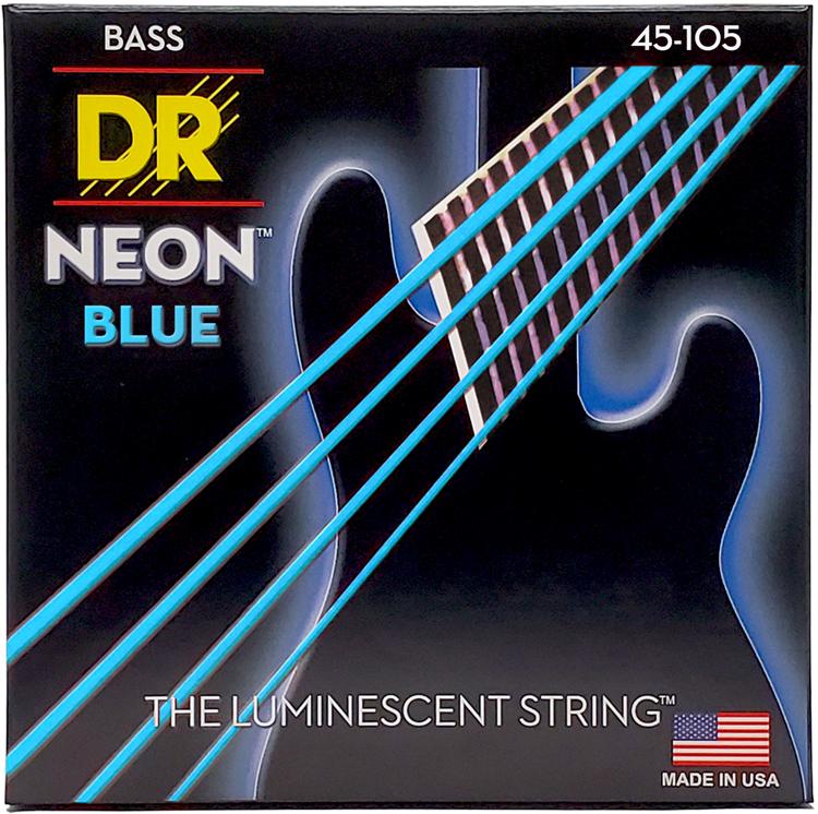 NBB-45 4 String DR Hi-Def Neon Blu Rivestito chitarra basso stringhe di 45-105 Med 