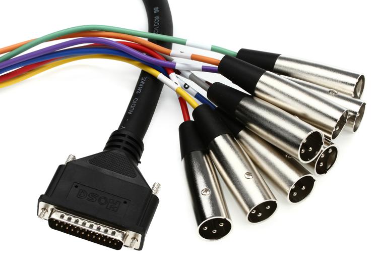 Hosa DTP-803 3m 9.8ft Snake Cable 8-Channel DBM25 /> 1//4/" TRS DB25 Male