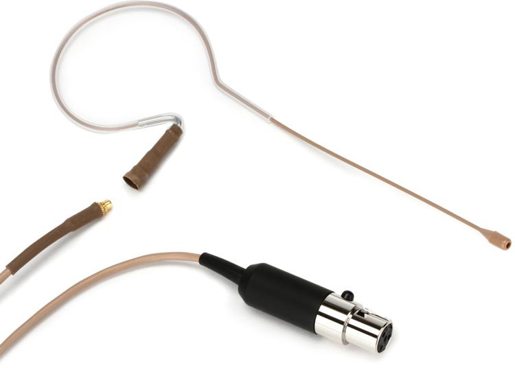 Countryman E6 Omnidirectional Earset Microphone - Standard Gain with 2mm  Cable and TA4F Connector for Shure Wireless - Tan